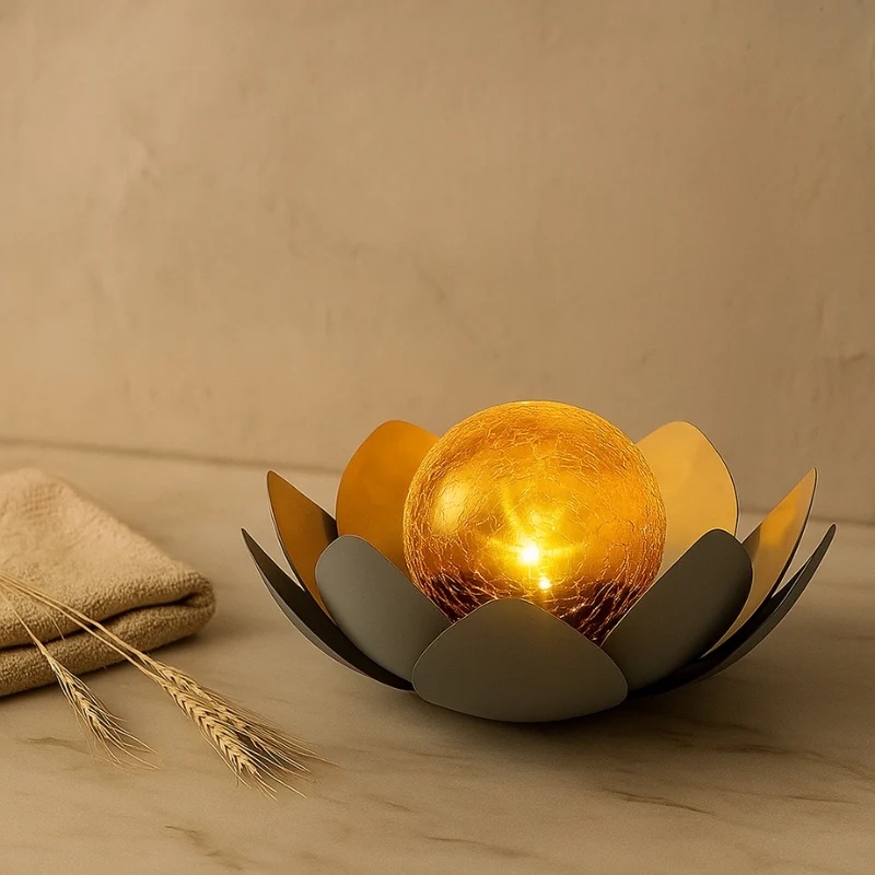 Lampe de jardin fleur de lotus à énergie solaire - Image 3