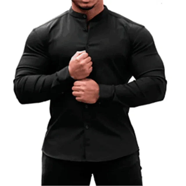 Chemise homme manches longues col classique boutonnée