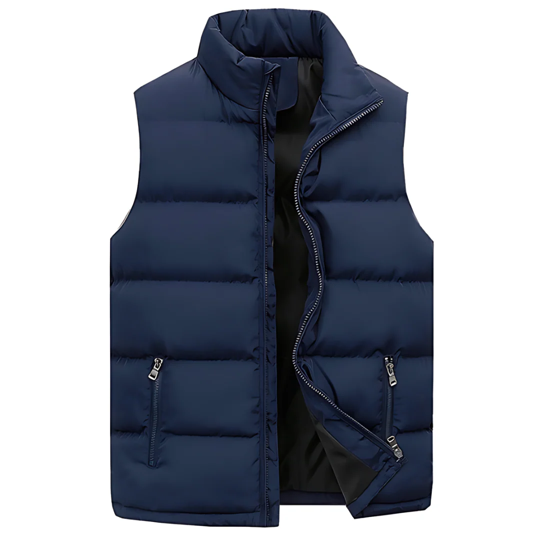 Lucas – Gilet sans manches homme à col haut avec poches zippées - Image 3