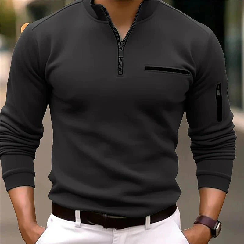 Polo zippé de qualité supérieure pour homme