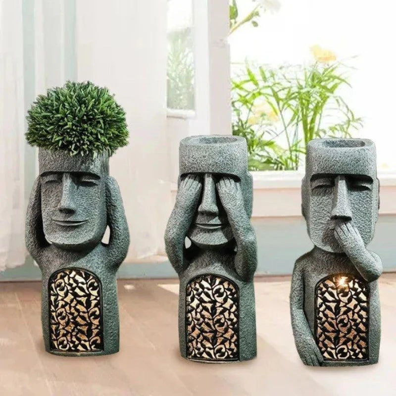 LumaBloom – Sculpture pot de fleurs artistique avec LED solaire - Image 7