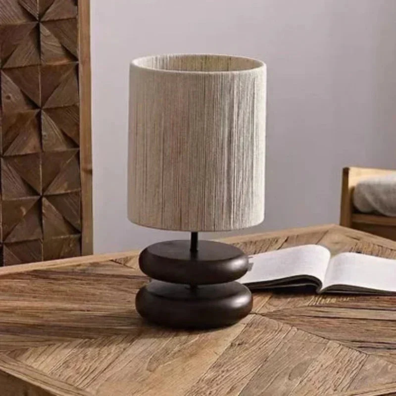Lampe de table LED avec socle en bois - Image 3