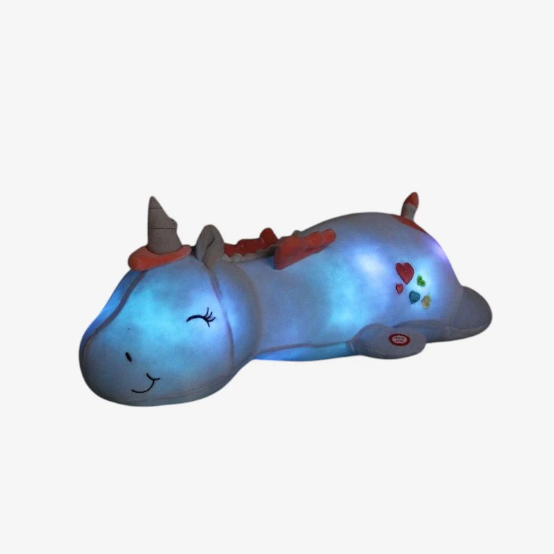 Coussin licorne lumineux LED arc-en-ciel LumiDream - Image 2
