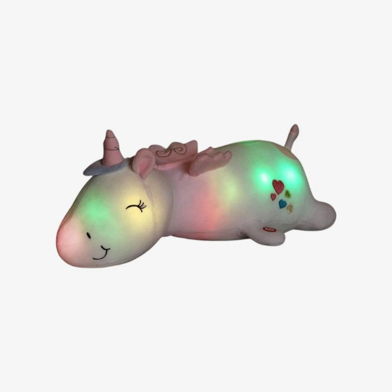 Coussin licorne lumineux LED arc-en-ciel LumiDream - Image 3