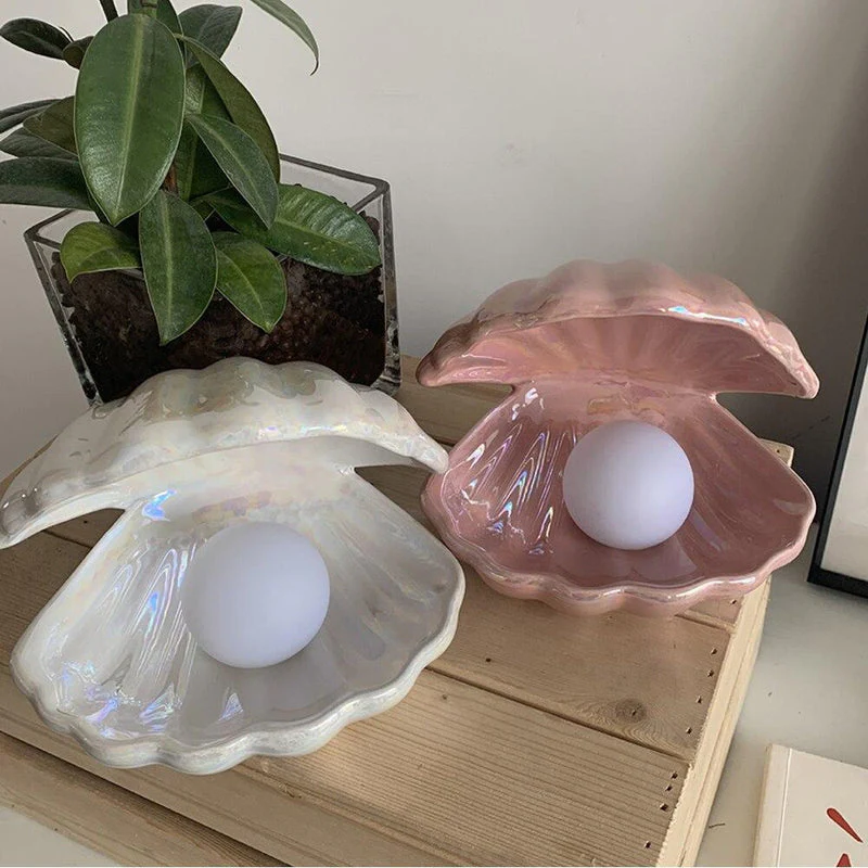 Lampe LED coquillage en céramique - Image 4