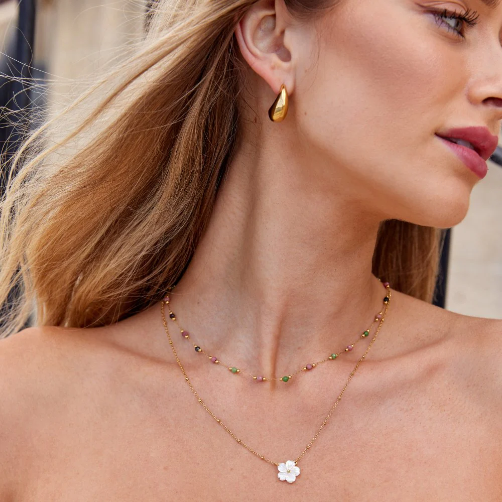 Collier femme Luna multi-rangs tendance - Image 4