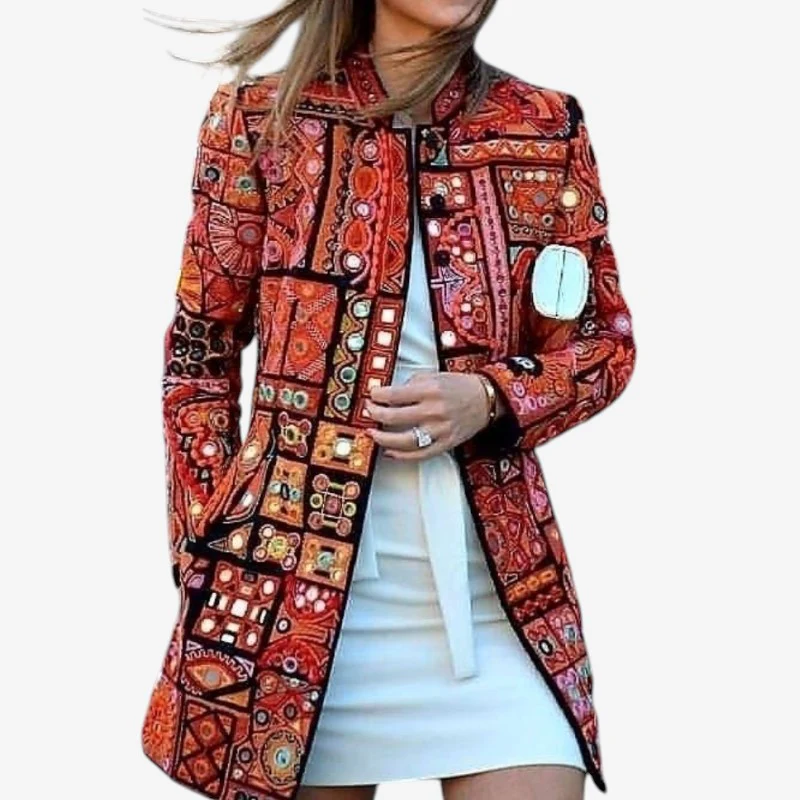 Veste femme ample manches longues imprimée