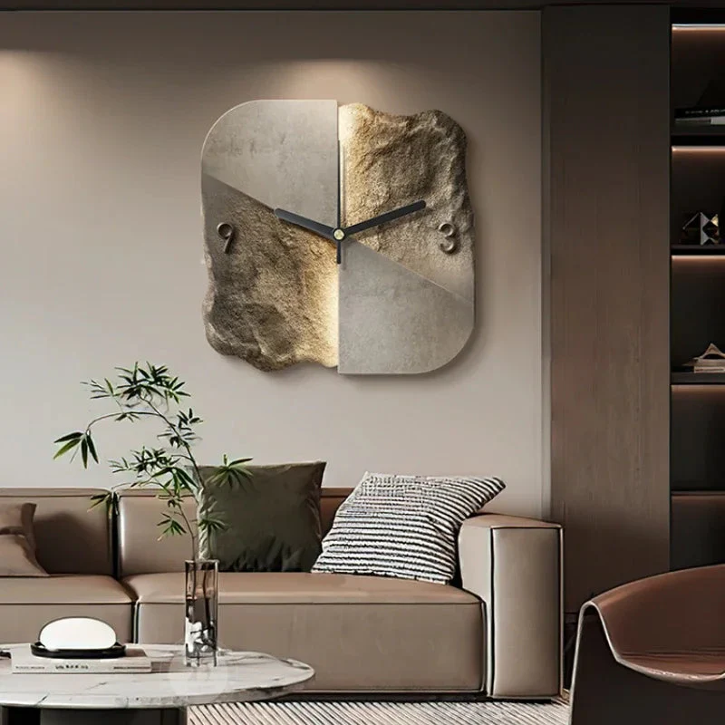 Horloge murale contemporaine motif en relief artistique - Image 2