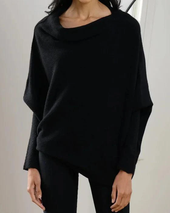 Pull drapé oversize avec col pivotant pour femmes - Image 2