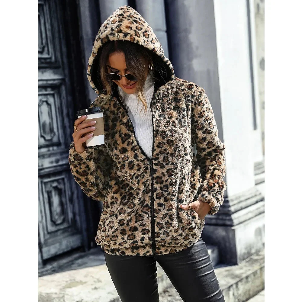 Veste en peluche femme imprimé léopard - Image 3