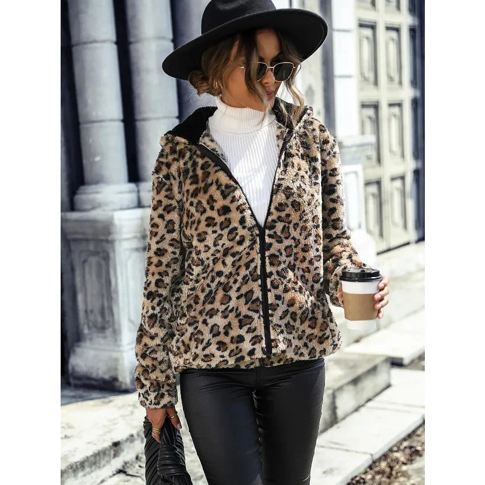 Veste en peluche femme imprimé léopard - Image 5