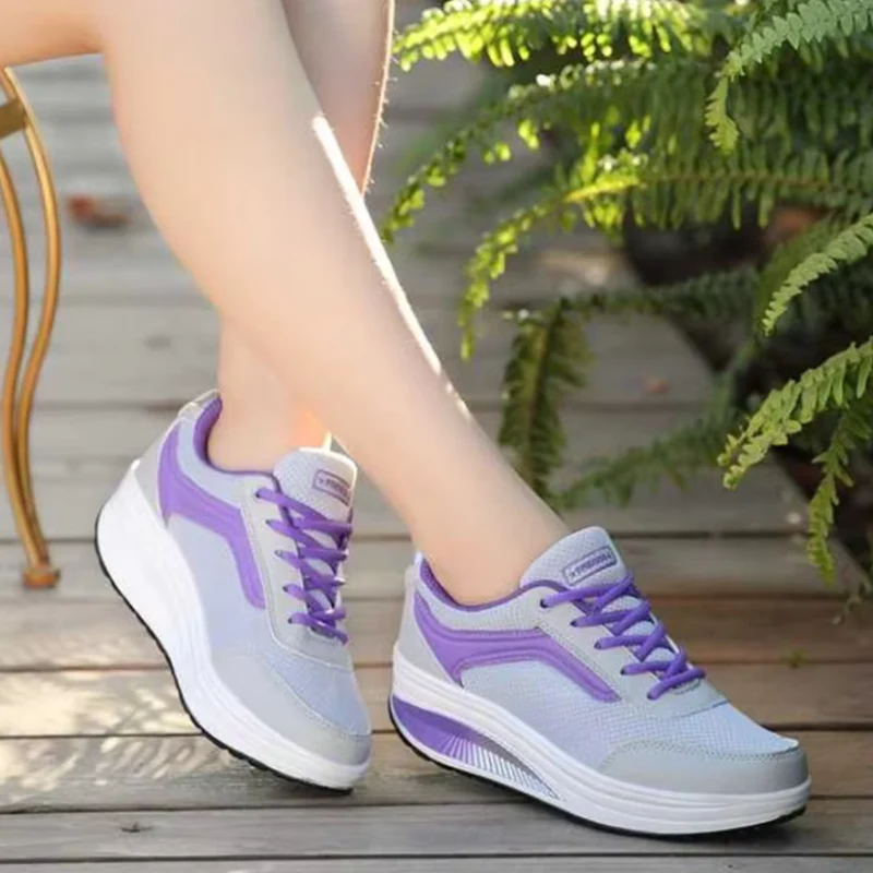 Chaussures femme à lacets bout rond semelle épaisse - Image 5