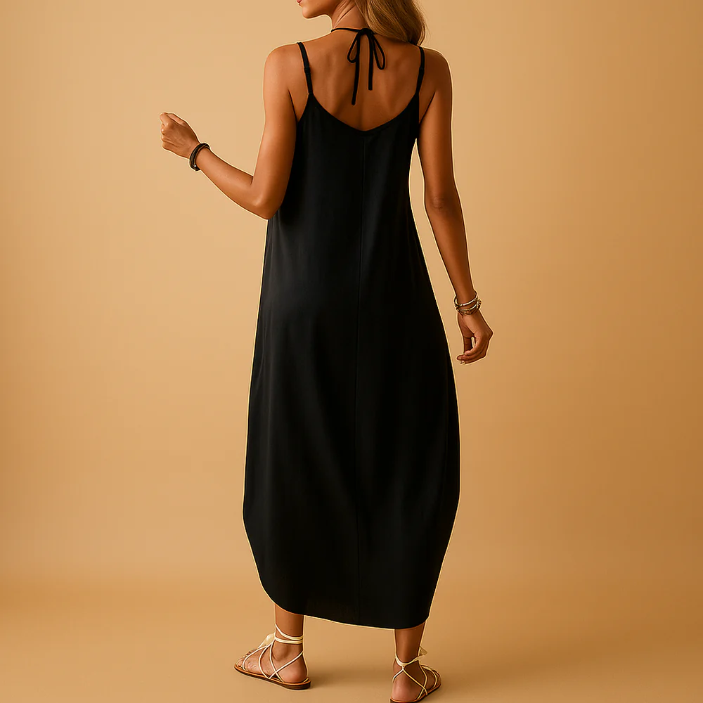 Robe Longue Sans Manches Col en V - Image 2