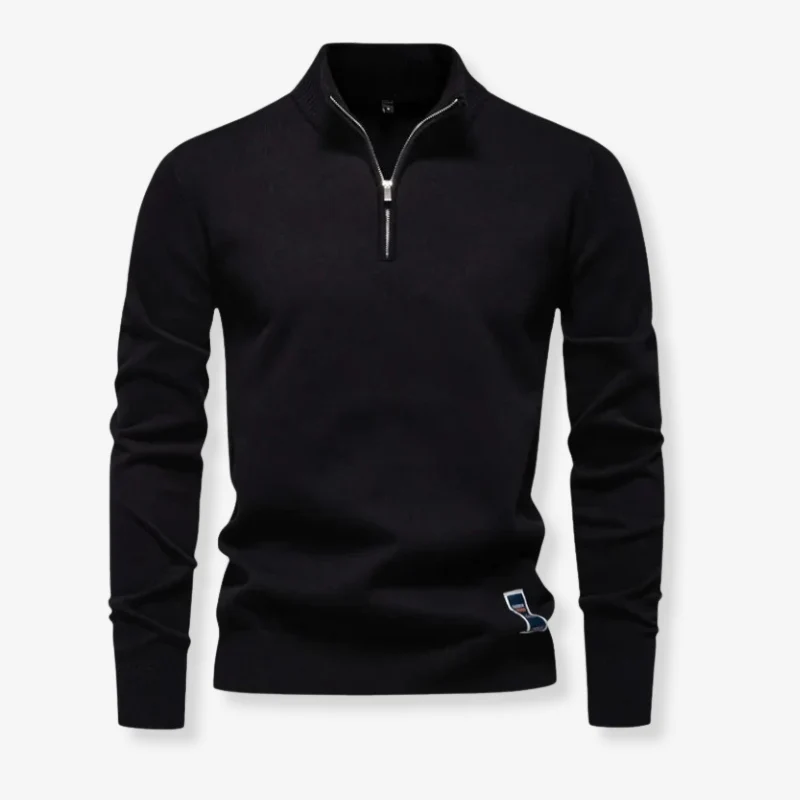 Pull homme slim manches longues avec col zippé - Image 2