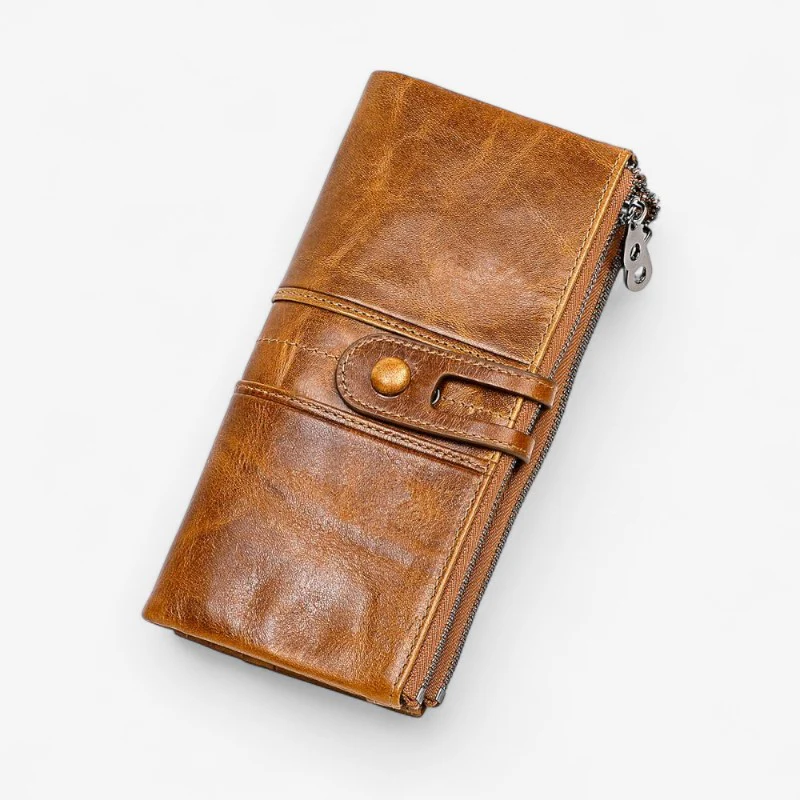 Portefeuille compact avec glissière + bouton - Image 2