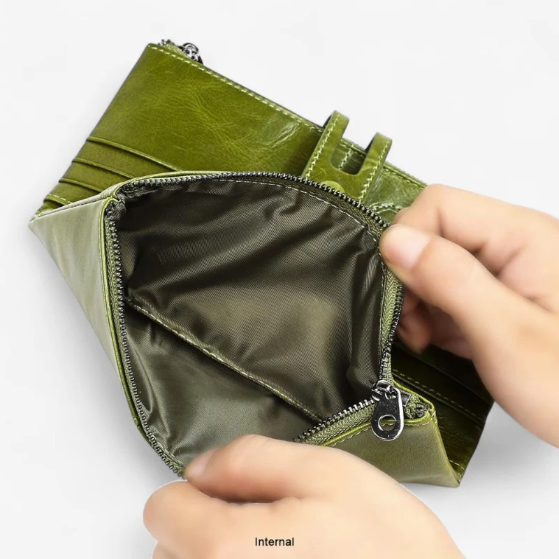 Portefeuille compact avec glissière + bouton - Image 6