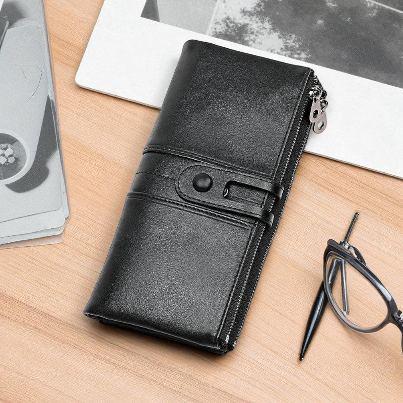 Portefeuille compact avec glissière + bouton - Image 7