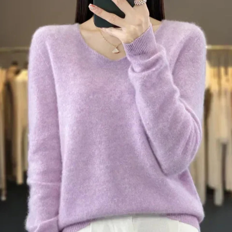 Maeve – Pull à col en V et manches longues, coupe slim - Image 11