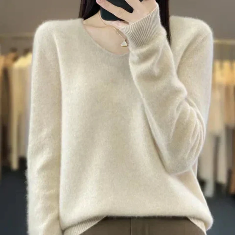 Maeve – Pull à col en V et manches longues, coupe slim - Image 12