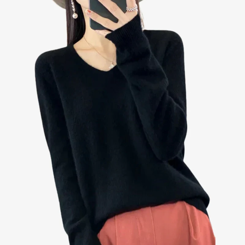 Maeve – Pull à col en V et manches longues, coupe slim - Image 9