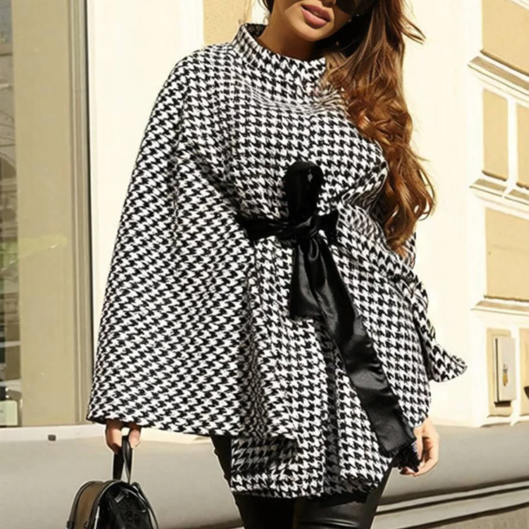 Manteau femme imprimé manches chauve-souris - Image 2