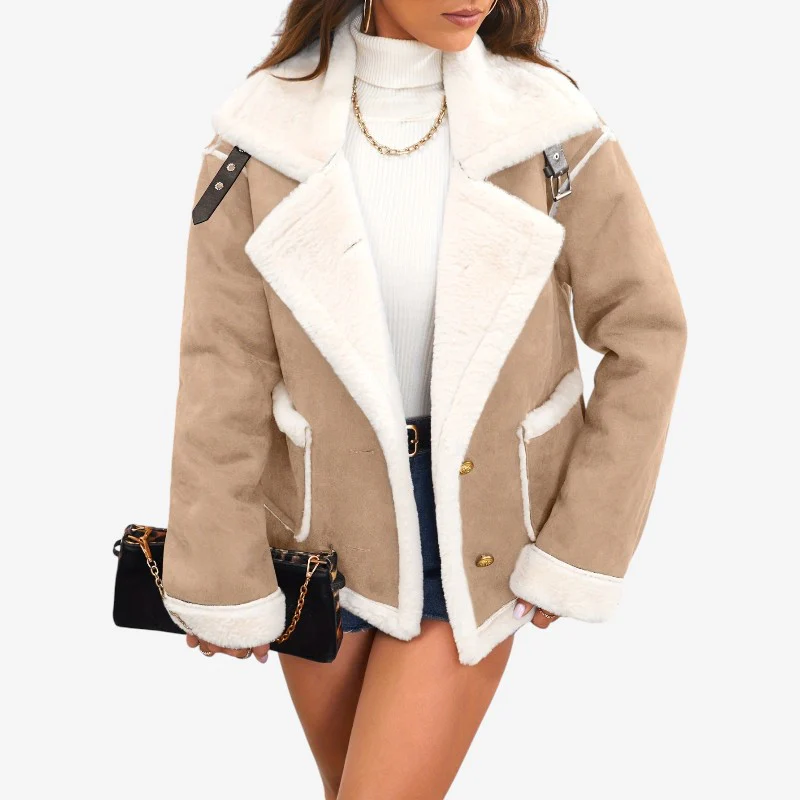 Manteau à Manches Longues avec Col à Revers et Poches - Image 3