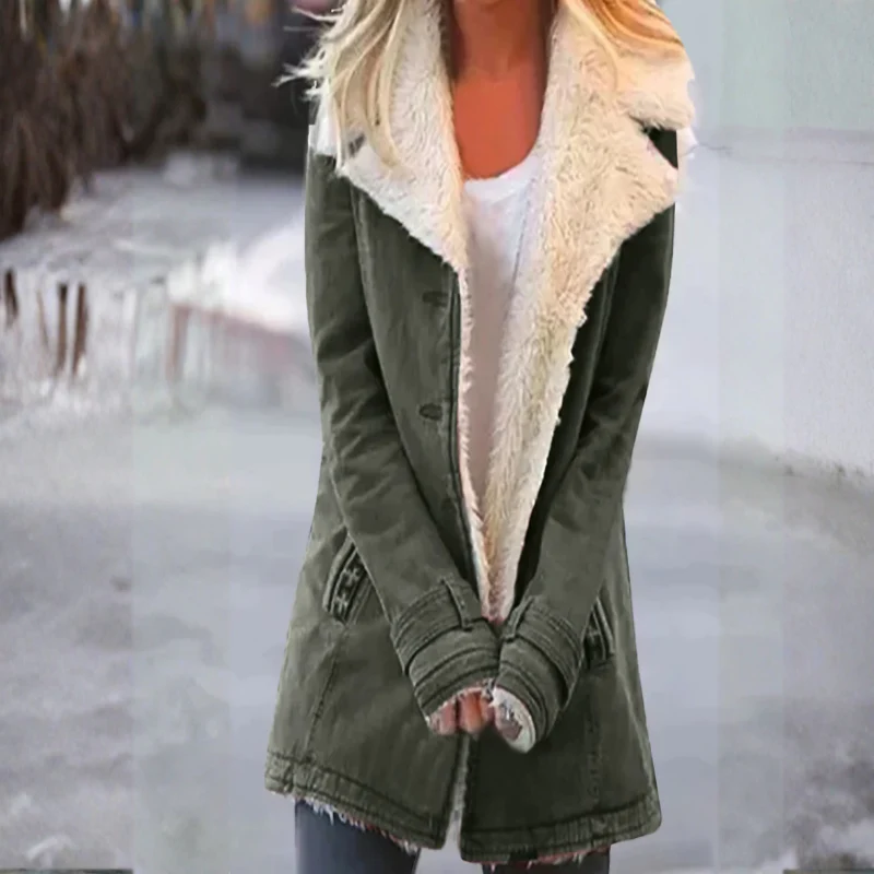 Manteau à Manches Longues avec Col à Revers et Poches - Image 13