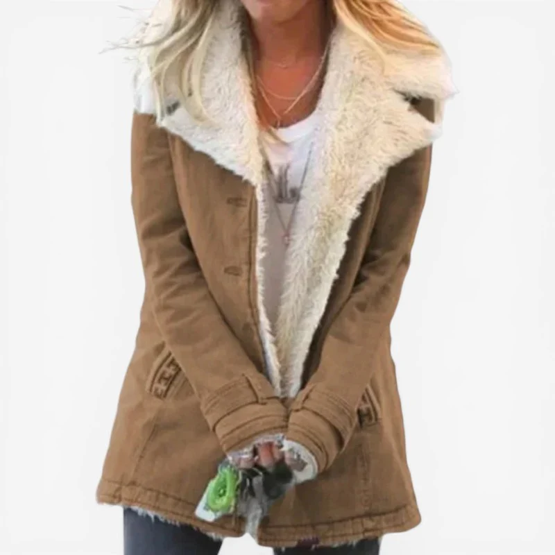 Manteau à Manches Longues avec Col à Revers et Poches - Image 2