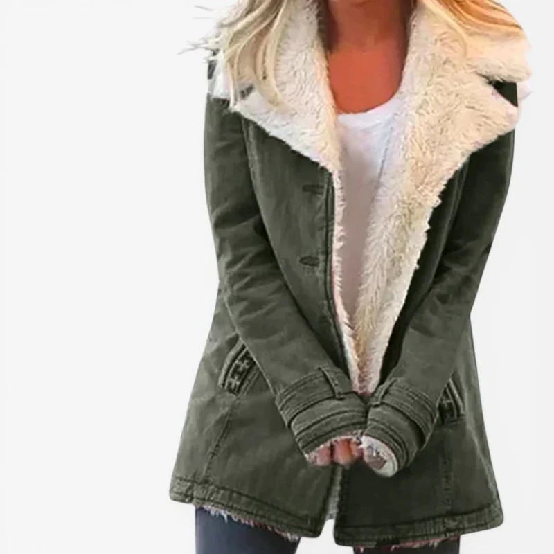 Manteau à Manches Longues avec Col à Revers et Poches - Image 3