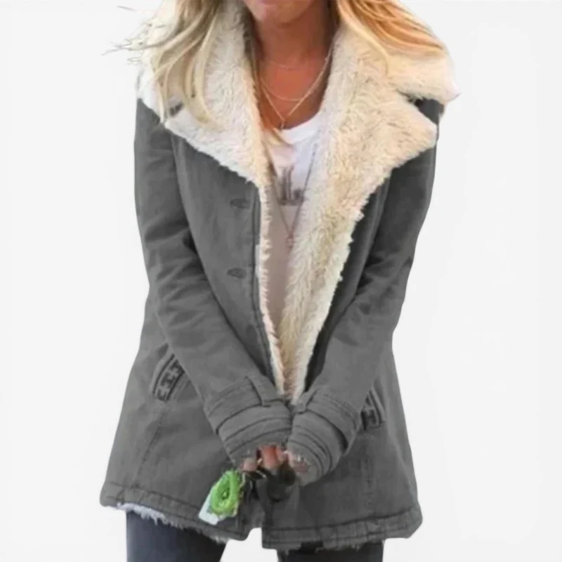 Manteau à Manches Longues avec Col à Revers et Poches - Image 4