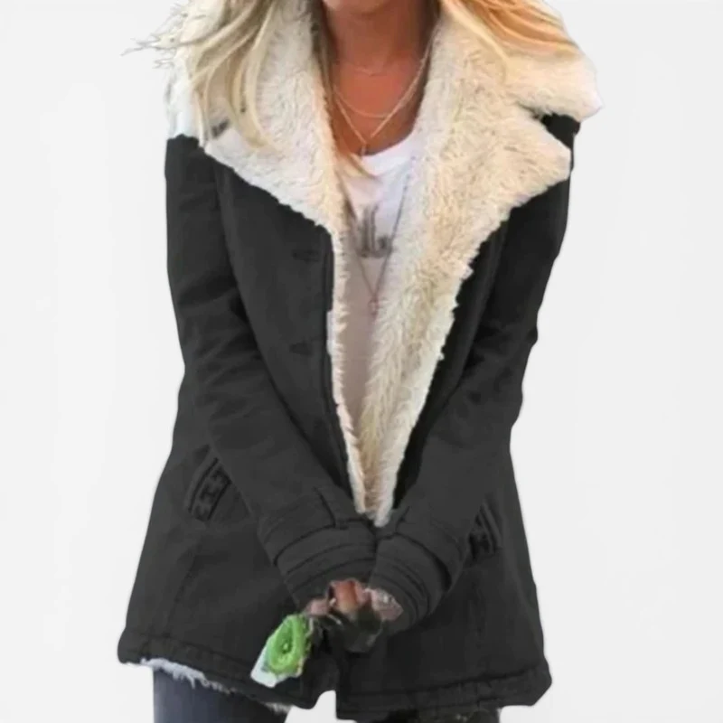 Manteau à Manches Longues avec Col à Revers et Poches - Image 9