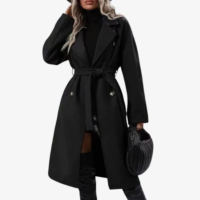 Manteau ceinturé femme manches longues - Image 2