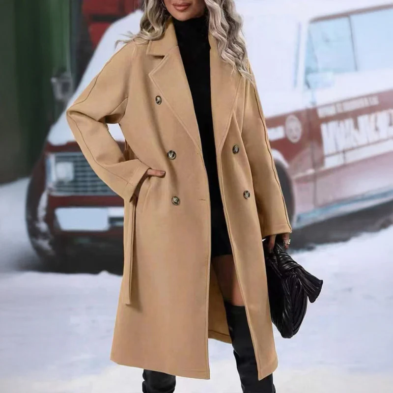 Manteau ceinturé femme manches longues - Image 6