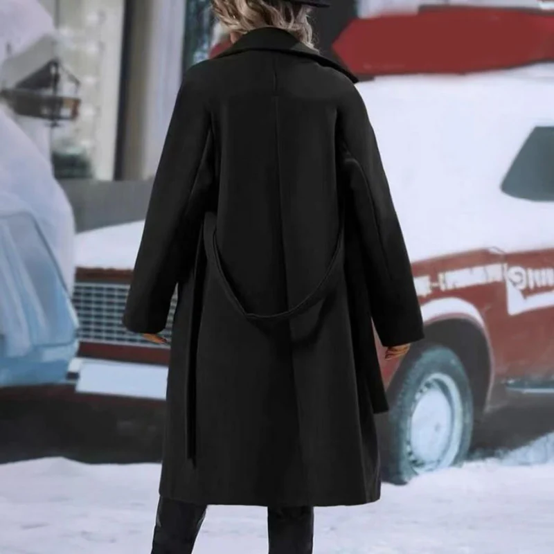 Manteau ceinturé femme manches longues - Image 9
