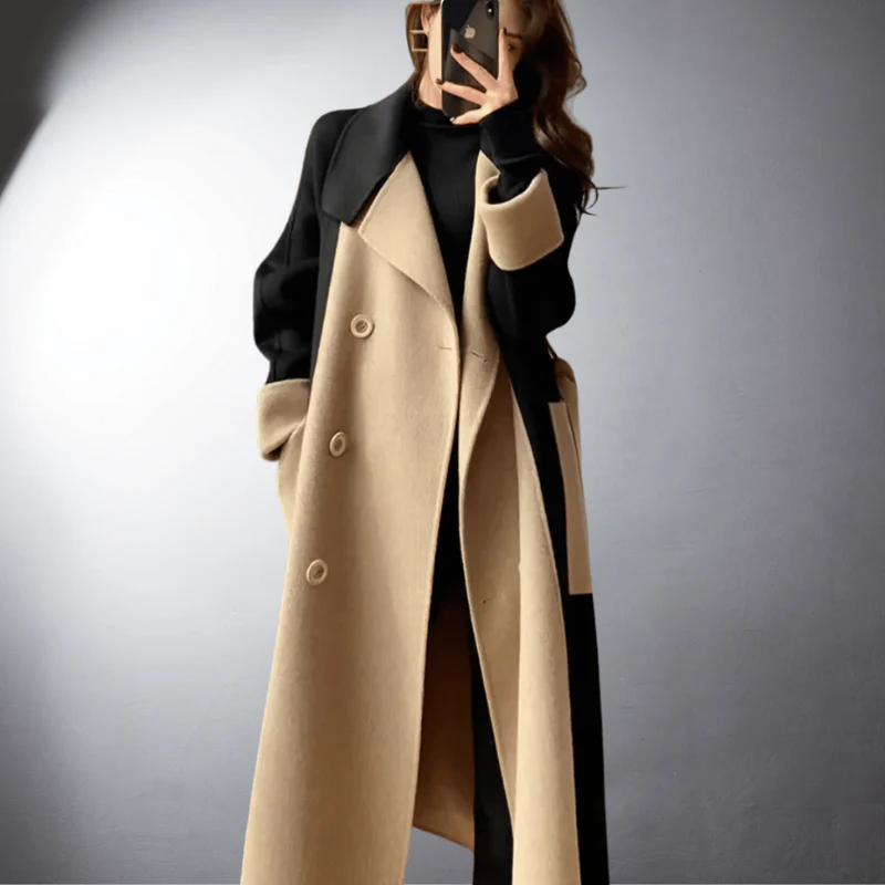 Manteau Droit à Manches Longues avec Col à Revers et Poches - Image 4