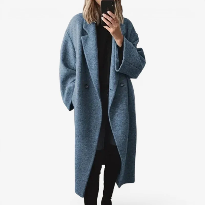 Manteau long boutonné avec poches - Image 2