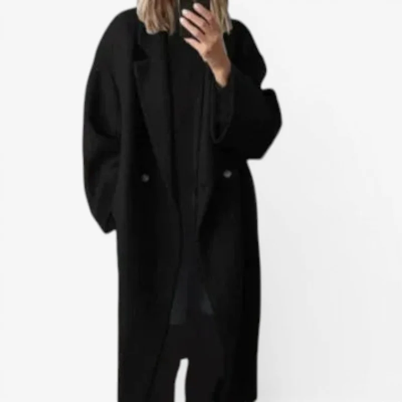 Manteau long boutonné avec poches - Image 4