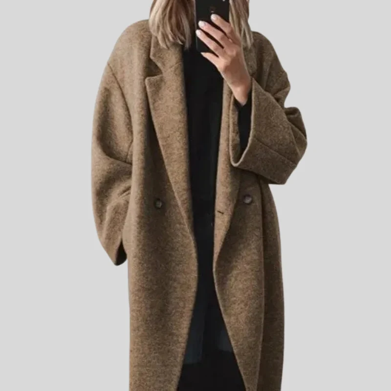 Manteau long boutonné avec poches - Image 7