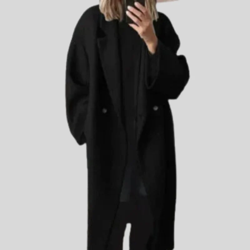 Manteau long boutonné avec poches - Image 8