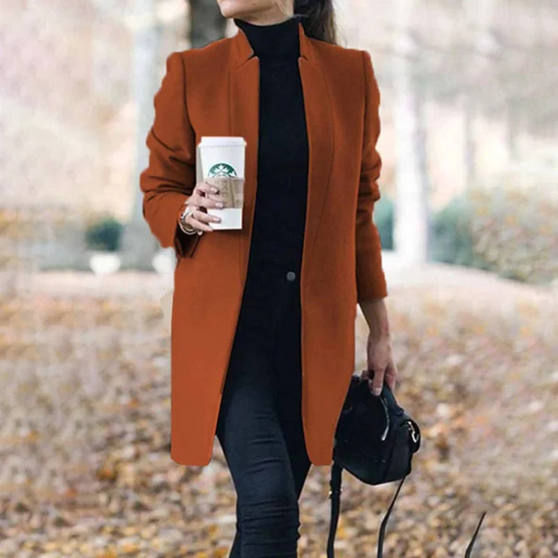 Manteau slim à manches longues avec col à revers - Image 10