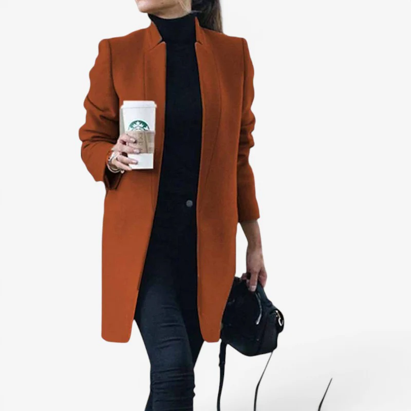 Manteau slim à manches longues avec col à revers - Image 3
