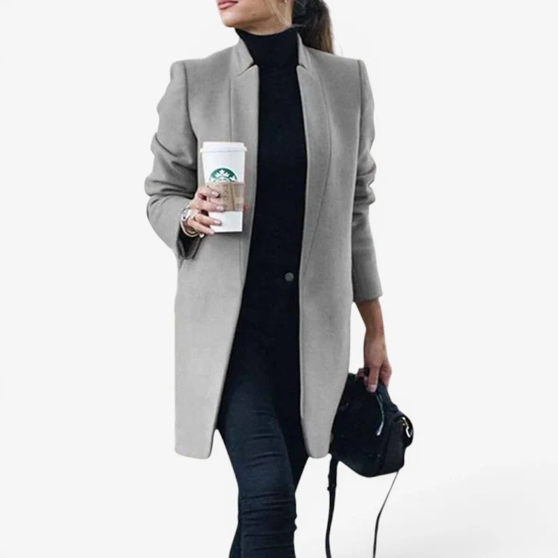 Manteau slim à manches longues avec col à revers - Image 6