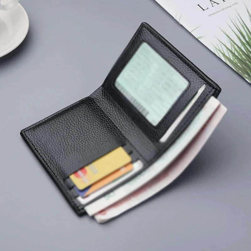 Porte-cartes RFID en cuir compact avec emplacements multiples - Image 5