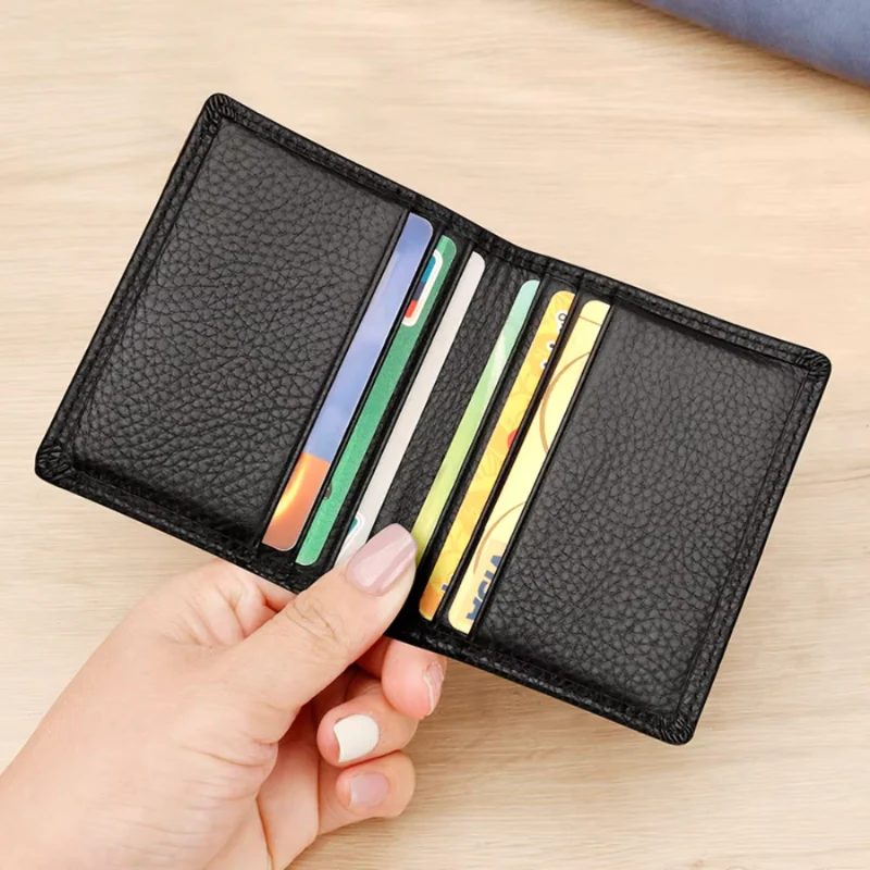 Porte-cartes RFID en cuir compact avec emplacements multiples - Image 6