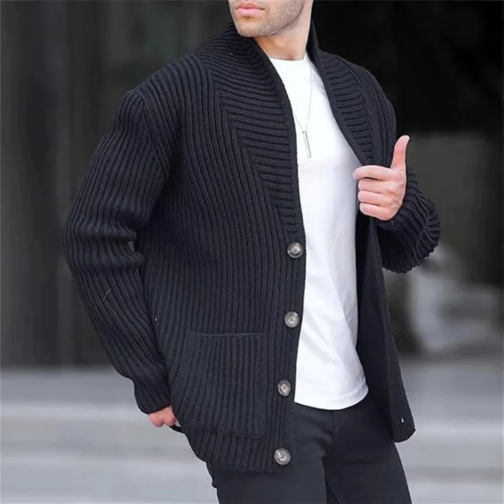 Cardigan homme manches longues avec poches - Image 4