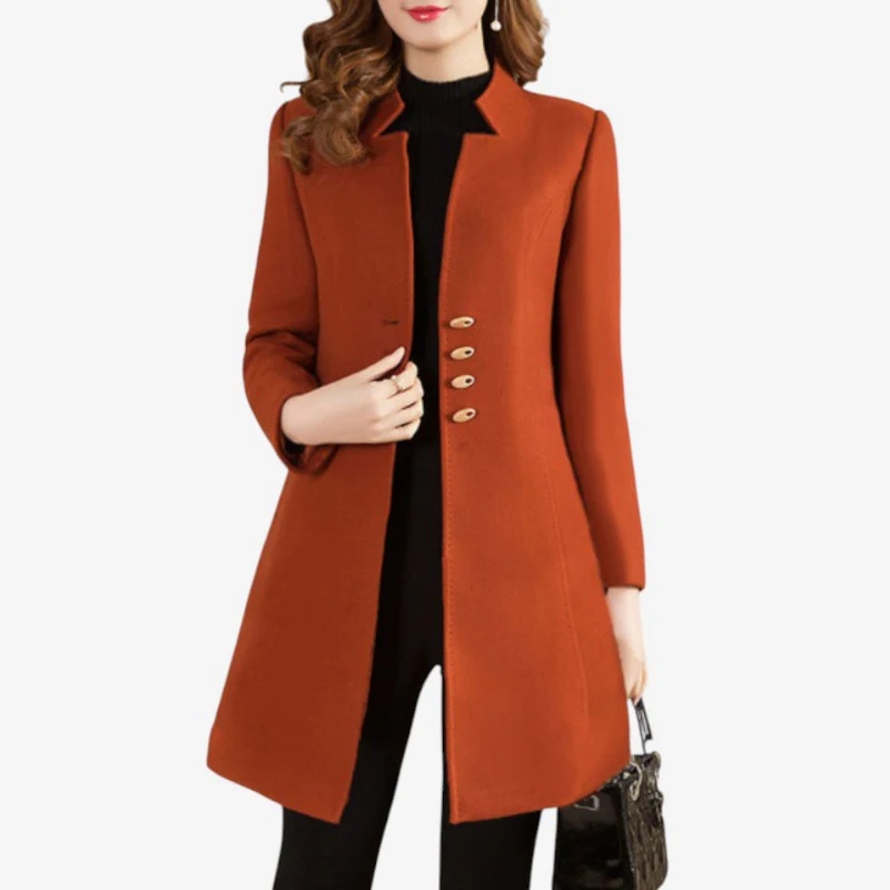 Manteau femme manches longues boutonné