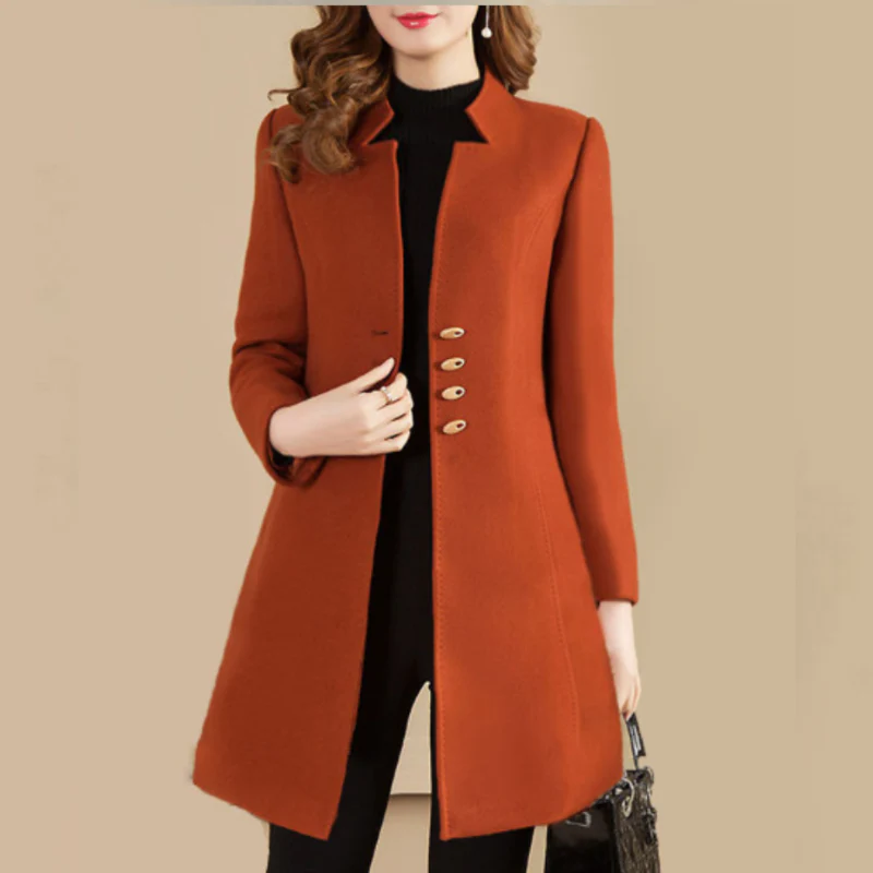 Manteau femme manches longues boutonné - Image 3