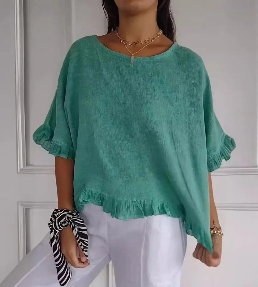 Top femme col rond manches moyennes - Image 3