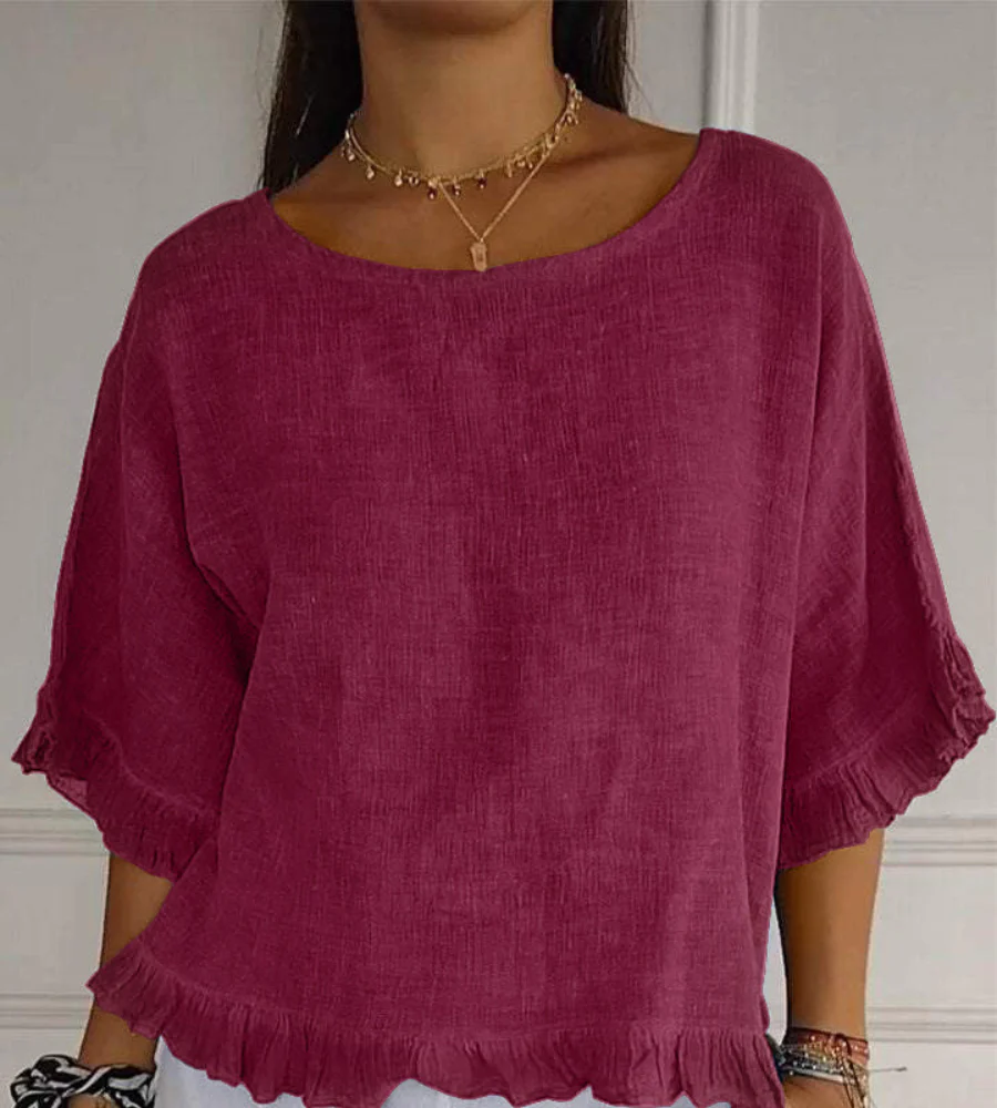 Top femme col rond manches moyennes - Image 4