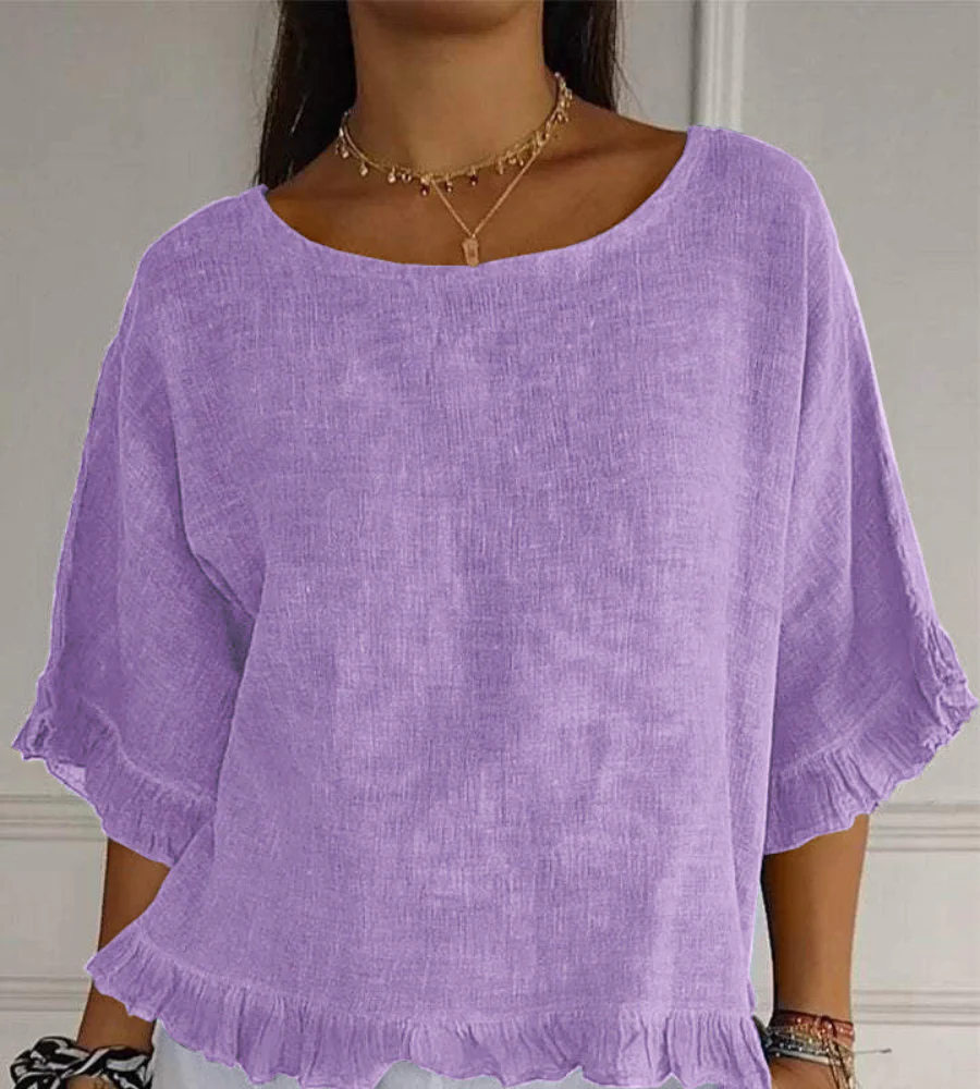 Top femme col rond manches moyennes - Image 7